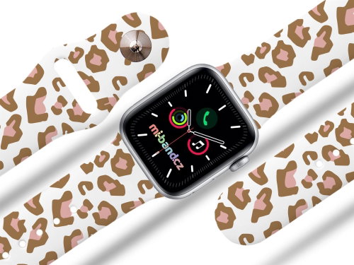 Mi-band.cz pink cheetah strap for Apple watch Size: 38/40mm - Watch Strap - Main image