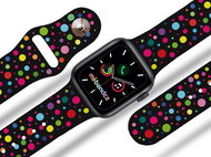 Mi-band.cz Polka dots strap for Apple watch Color: Black, Size: 38/40mm MIBANDCZX02856 - Watch Strap