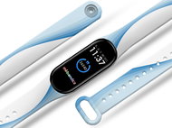 Mi-band.cz Blue Rainbow replacement bracelet for Mi band 3/4/5/6 Color: White, For Device: Xia - Watch Strap
