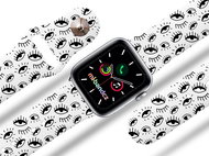 Mi-band.cz Eyes strap for Apple watch Color: White, Size: 38/40mm MIBANDCZX02863 - Watch Strap