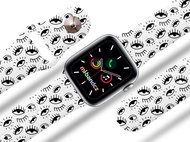 Mi-band.cz Eyes strap for Apple watch Color: White, Size: 42/44mm MIBANDCZX02865 - Watch Strap