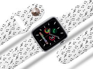 Mi-band.cz Music notes strap for Apple watch Color: White, Size: 38/40mm MIBANDCZX02858 - Watch Strap
