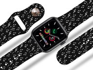 Mi-band.cz Music notes strap for Apple watch Color: Black, Size: 38/40mm MIBANDCZX02856 - Watch Strap