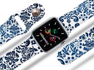 Mi-band.cz Blue flowers strap for Apple watch Size: 42/44mm MIBANDCZX02873 - Watch Strap