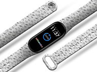 Mi-band.cz Music notes bracelet for Mi band 3/4/5/6 Color: White, For Device: Xiaomi Mi - Watch Strap