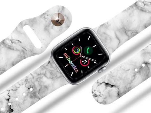 Mi-band.cz White marble strap for Apple watch Size: 42/44mm - Watch Strap - Main image