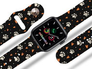 Mi-band.cz Paws with hearts strap for Apple watch Color: Black, Size: 42/44mm MIBANDCZX02859 - Watch Strap