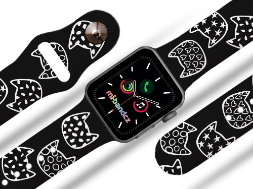 Mi-band.cz Cat head strap for Apple watch Size: 42/44mm, strap colour: black - Watch Strap - Main image