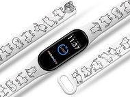 Mi-band.cz Cat Farm replacement bracelet for Mi band 3/4/5/6 Color: Black, For Device: - Watch Strap