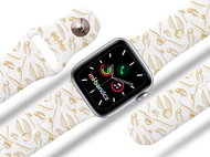 hp 17 - golden strap for Apple watch Size: 38/40mm, strap colour: white - Watch Strap