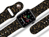 hp 17 - golden strap for Apple watch Size: 38/40mm, strap colour: black - Watch Strap