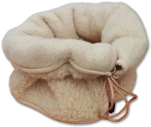 Sheepskin Things Buttoned neck warmer merino wool beige - Cervical Collar - Main image