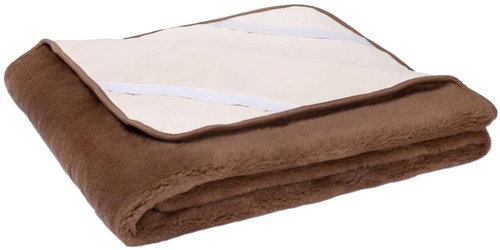 Sheep wool merino sheet with cotton lining and camel elastic (brown) - 160 × 200 cm - Bedsheet - Main image