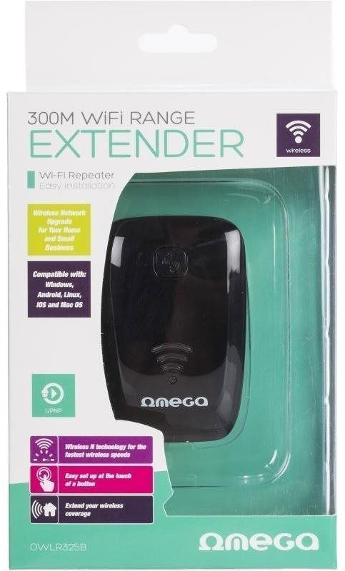 Omega WiFi extender OWLR325B ern WiFi Booster Alza.cz