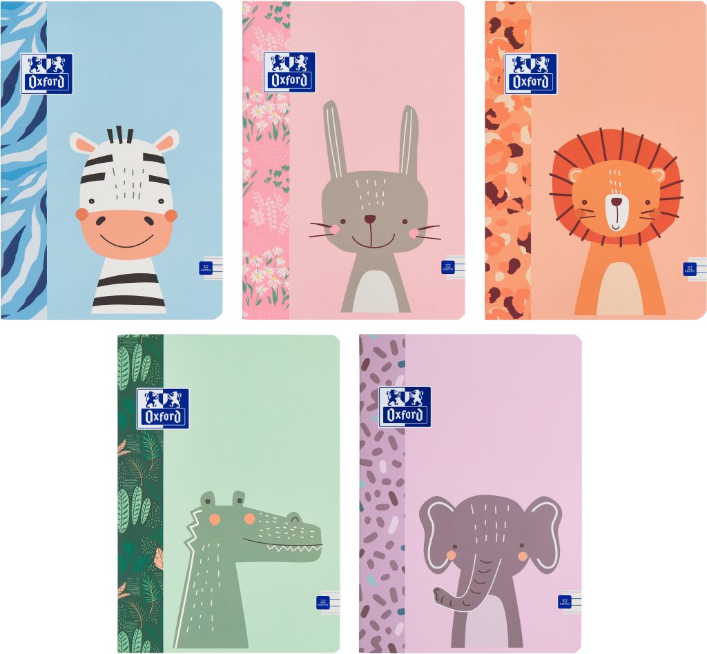 OXFORD Kids A5, dupla vonalas, 32 lapos, véletlenszerű szín (1 db)