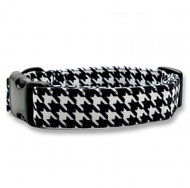 Dog collar - black and white (rooster print) - XS - Dog Collar