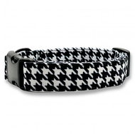 Obojek pro psy - černo-bílý (kohoutí stopa) - M - Dog Collar