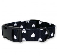 Obojek pro psy Láska - černý se srdíčky - S - Obojek pro psy