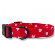 Collar for dogs Love - red with hearts - S - Dog Collar
