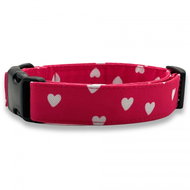 Collar for dogs Love - pink with hearts - XS - Dog Collar