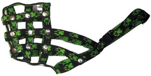 Palkar Nylon muzzle for dogs size 2 22 cm × 7,5 cm black - green - Dog Muzzle - Main image