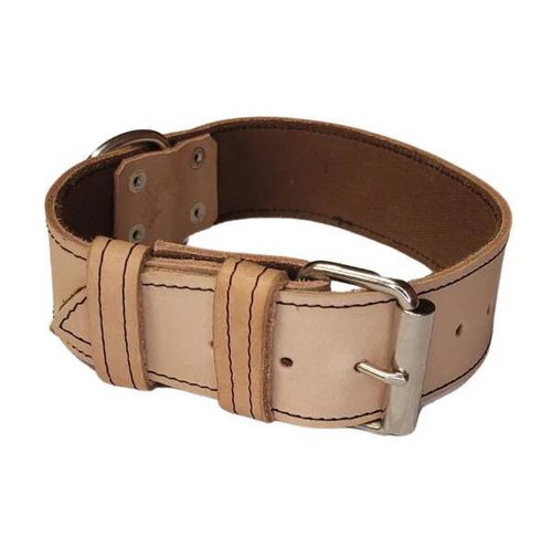 Palkar Leather collar for dogs 50 cm × 40 mm natural - Dog Collar - Main image