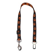 Palkar car seat belt for large dogs 65 cm × 25 mm, brown-orange with paws - Dog Seat Belt