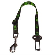 Palkar car seat belt for small dogs 50 cm × 16 mm, brown-green with paws - Dog Seat Belt