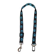 Palkar car seat belt for large dogs 65 cm × 25 mm, black and light blue with paws - Dog Seat Belt