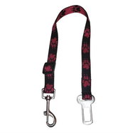 Palkar car seat belt for medium-sized dogs 55 cm × 20 mm, black and pink with paws - Dog Seat Belt