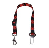 Palkar car seat belt for medium-sized dogs 55 cm × 20 mm, black and red with paws - Dog Seat Belt