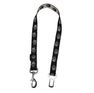 Palkar car seat belt for large dogs 65 cm × 25 mm, black and white with paws - Dog Seat Belt