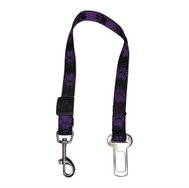 Palkar car seat belt for medium-sized dogs 55 cm × 20 mm, black and purple with paws - Dog Seat Belt