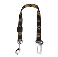 Palkar car seat belt for medium-sized dogs 55 cm × 20 mm, brown with paws - Dog Seat Belt