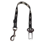 Palkar bezpečnostní pás do auta pro malé psy 50 cm × 16 mm, černo-bílý s tlapkami - Dog Seat Belt