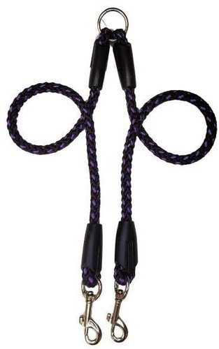 Palkar Leash for dogs 40 cm × 8 mm black - purple - Double Dog Leash - Main image