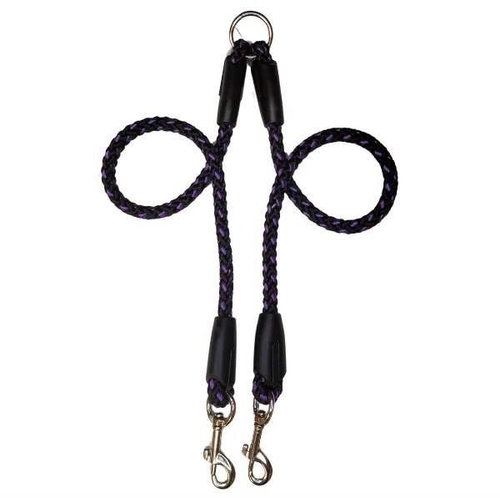 Palkar Leash for dogs 50 cm × 14 mm black - purple - Double Dog Leash - Main image