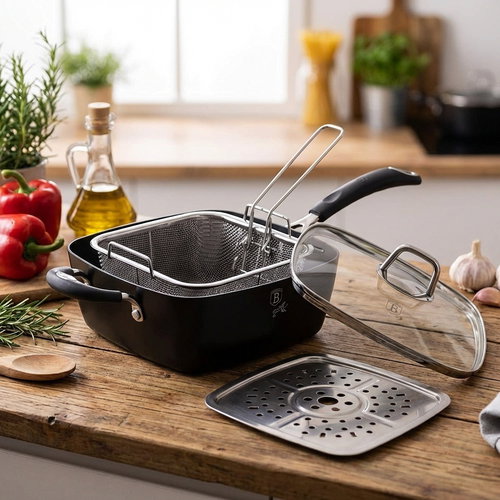 BERLINGERHAUS Deep multifunctional frying pan with frying basket 24 cm Black Professional Line - Pan - Main image