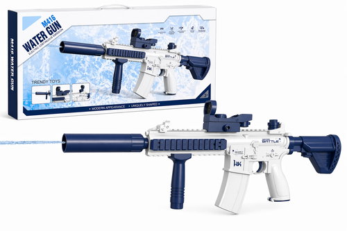 BATTLE Electric water pistol - M416, built-in 370 ml cartridge, blue - Water Gun - Main image