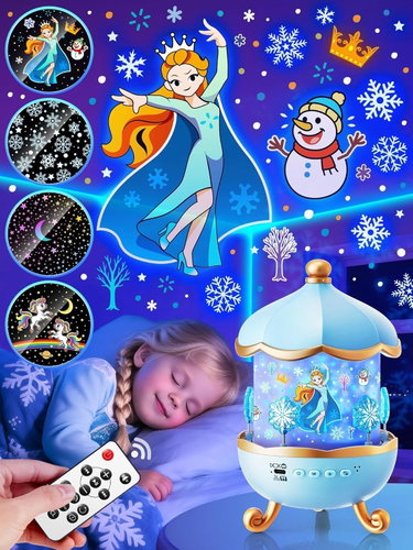 One Fire Children's Starry Sky Projector with Princesses – 16 Films, Music - Light Projector - Main image