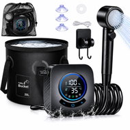 Fapiere Portable Camping Shower – 8000mAh, LED Display, with Bucket - Camping Shower