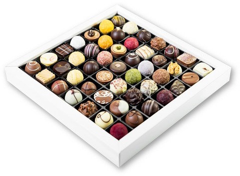 Pralines selection Tasting 49pcs - Box of Chocolates - Main image