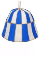 Szauna Bau Klobouk do sauny, kostkovaný – modrý - Sauna Hat