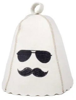 EVEI Sauna hat – cream, "Hipster" embroidery Main image EVEI Sauna hat – cream, "Hipster" embroidery - Sauna Hat - Main image