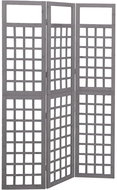 vidaXL 3-piece Dividing wall / trellis 121 × 180 cm solid fir, grey 316486 - Room Divider