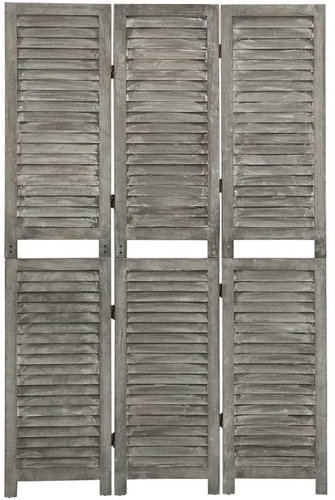 vidaXL 3-piece Screen 106, 5 × 166 cm solid wood, grey 338574 - Room Divider - Main image