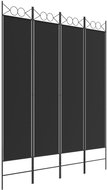 vidaXL Folding screen 160 × 200 cm textile, black, 4-piece 350153 - Room Divider
