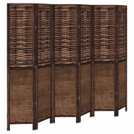 vidaXL Screen solid wood pavlovnia, dark brown, 6 pieces 358714 - Room Divider