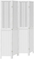 vidaXL Solid wood screen pavlovnia, white, 4 pieces 358723 - Room Divider