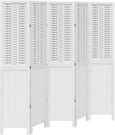 vidaXL Screen solid wood pavlovnia, white, 5 pieces 358727 - Room Divider